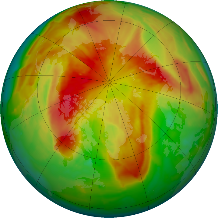 Arctic ozone map for 15 March 2012